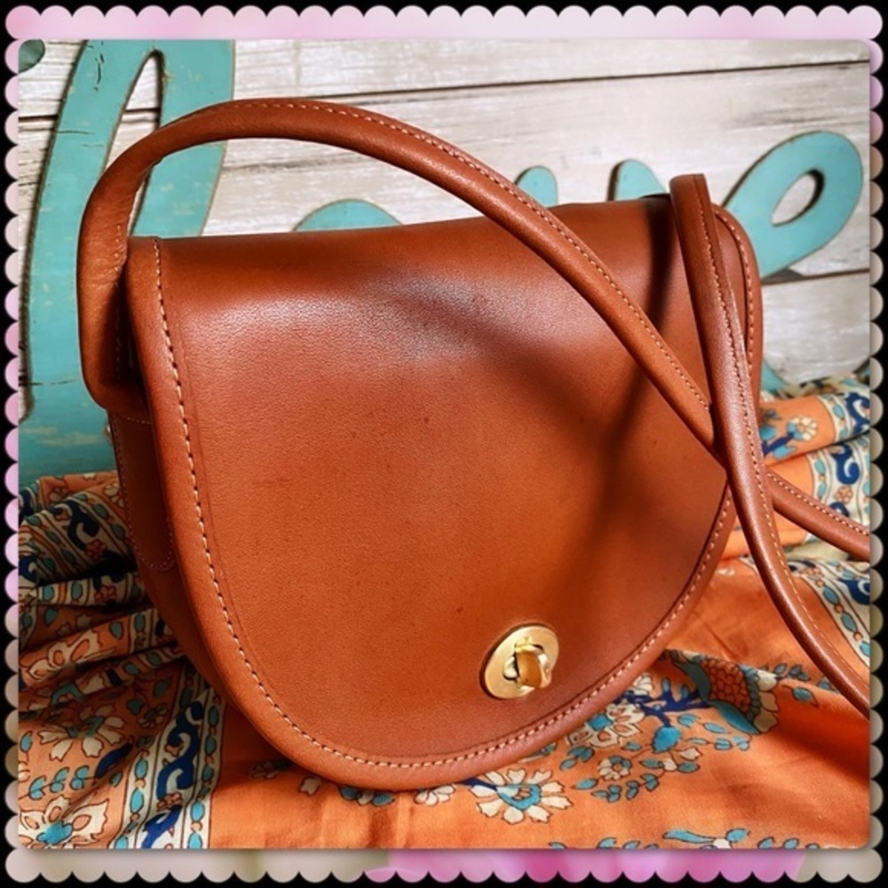 VINTAGE COACH BRITISH TAN LEATHER CROSSBODY MINI BAG 9825 - Picture 6 of 17